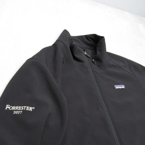 Patagonia Adze Jacket Men Medium Black FullZip Forrester Employee Uniform Hiking - Picture 7 of 16
